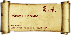 Rákosi Aranka névjegykártya