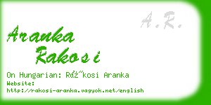 aranka rakosi business card